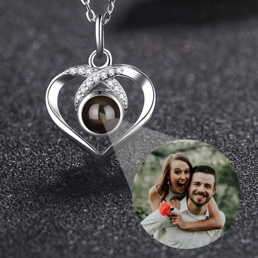 Photo Projection Necklace Chain - Custom Personalised Gift - Sterling Silver