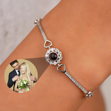 Load image into Gallery viewer, Personalised Photo Projection Bracelet - Custom Circle Pendant
