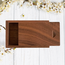Load image into Gallery viewer, Personalised Rectangle Walnut or Maple Sliding USB Gift Box - Jewellery, Trinket
