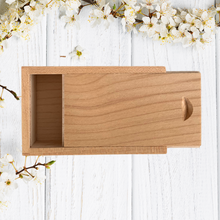 Charger l&#39;image dans la galerie, Personalised Rectangle Walnut or Maple Sliding USB Gift Box - Jewellery, Trinket
