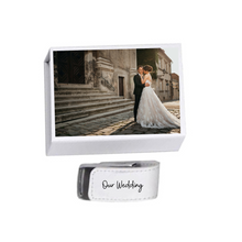 Cargar imagen en el visor de la galería, Personalised Leather USB With White Printed Gift Box 4GB - 64GB Custom Logo
