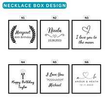 गैलरी व्यूवर में इमेज लोड करें, Personalised Necklace Box - Pendant Jewellery Walnut Gift Box

