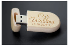 Φόρτωση εικόνας στο εργαλείο προβολής Συλλογής, Oval Wooden USB Flash Drive Stick  4GB - 64GB
