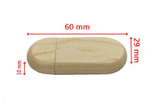 Load image into Gallery viewer, Oval Wooden USB Flash Drive Stick  4GB - 64GB
