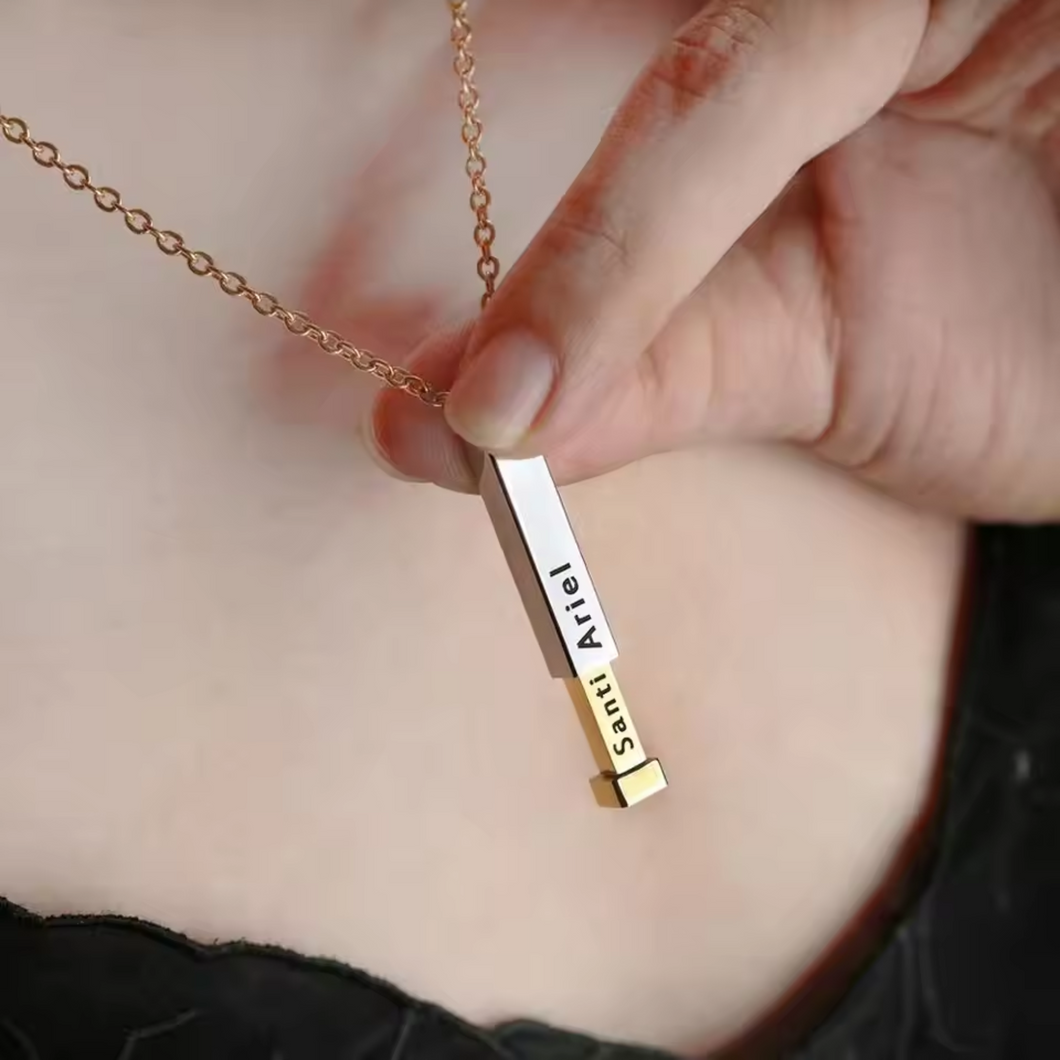 Personalised Hidden Message Name Pendant Necklace