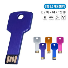 Cargar imagen en el visor de la galería, Personalised Metal Key USB Flash Drive Stick Custom Logo 8GB - 64GB
