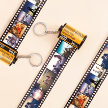 Load image into Gallery viewer, Retro Photo Film Camera Reel Roll Custom Keychain
