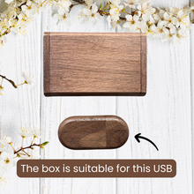 Φόρτωση εικόνας στο εργαλείο προβολής Συλλογής, Personalised Gift Box For Oval USB Stick Walnut Or Maple
