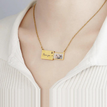 Load image into Gallery viewer, Personalised Custom Photo Envelope Necklace - Stainless Steel
