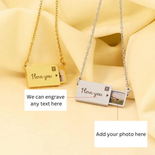 Φόρτωση εικόνας στο εργαλείο προβολής Συλλογής, Personalised Custom Photo Envelope Necklace - Stainless Steel
