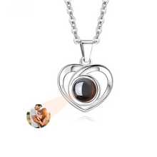 Lade das Bild in den Galerie-Viewer, Personalised Photo Projection Heart Pendant Custom Necklace
