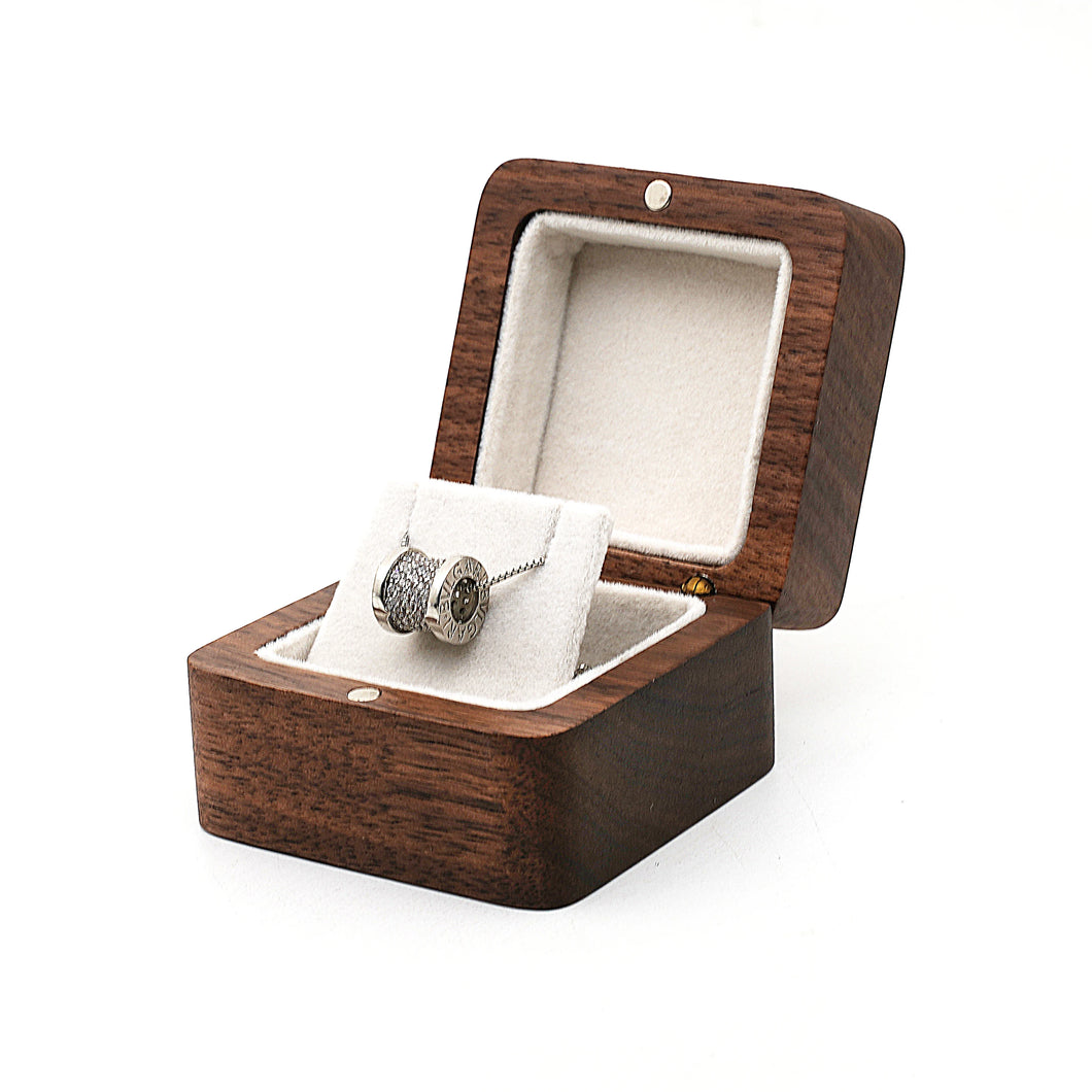 Personalised Necklace Box - Pendant Jewellery Walnut Gift Box