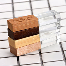 Load image into Gallery viewer, Crystal Rectangle Wooden USB Flash Drive Stick 4GB - 64GB - Etchoo
