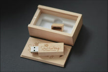 Load and play video in Gallery viewer, Personalised Wooden Wedding USB With Gift Box 4GB-128GB
