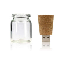 Load image into Gallery viewer, Personalised Glass Cork USB Bottle  4GB - 64GB
