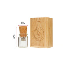 Cargar imagen en el visor de la galería, Personalised Cork Glass Bottle With Wooden Wood USB With Box 4GB- 64GB - Etchoo
