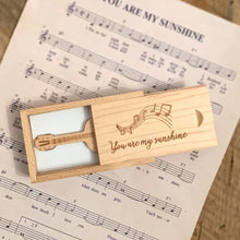 Load image into Gallery viewer, Personalised Guitar Wooden Wood USB With Box 4GB-64GB - Etchoo
