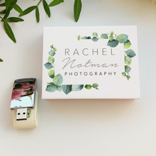 Load image into Gallery viewer, Personalised Leather USB With White Printed Gift Box 4GB - 64GB Custom Logo
